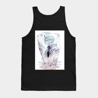 Frozen Elegance: Young Man in Stunning Template Phone Case Tank Top